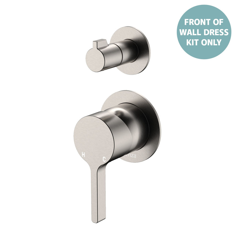 Sansa Wall Diverter Mixer Dress Kit, Small Round Plates - Trim Kit Only - Brushed Nickel