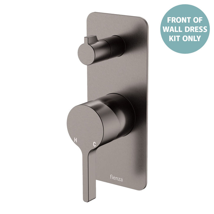 Sansa Wall Diverter Mixer Dress Kit, Rectangular Plate - Trim Kit Only - Gun Metal