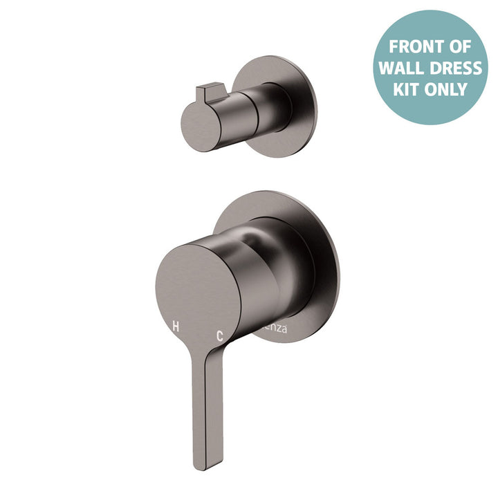 Sansa Wall Diverter Mixer Dress Kit, Small Round Plates - Trim Kit Only - Gun Metal