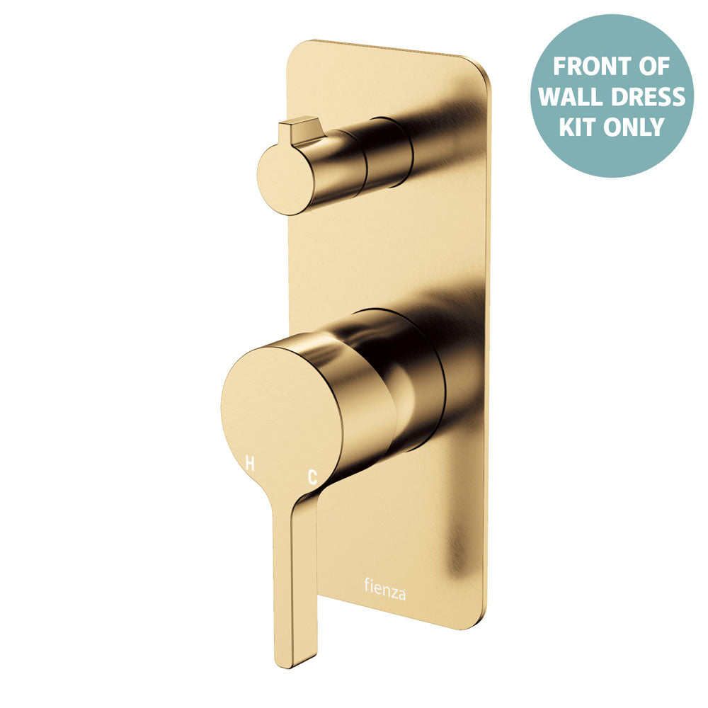 Sansa Wall Diverter Mixer Dress Kit, Rectangular Plate - Trim Kit Only - Urban Brass