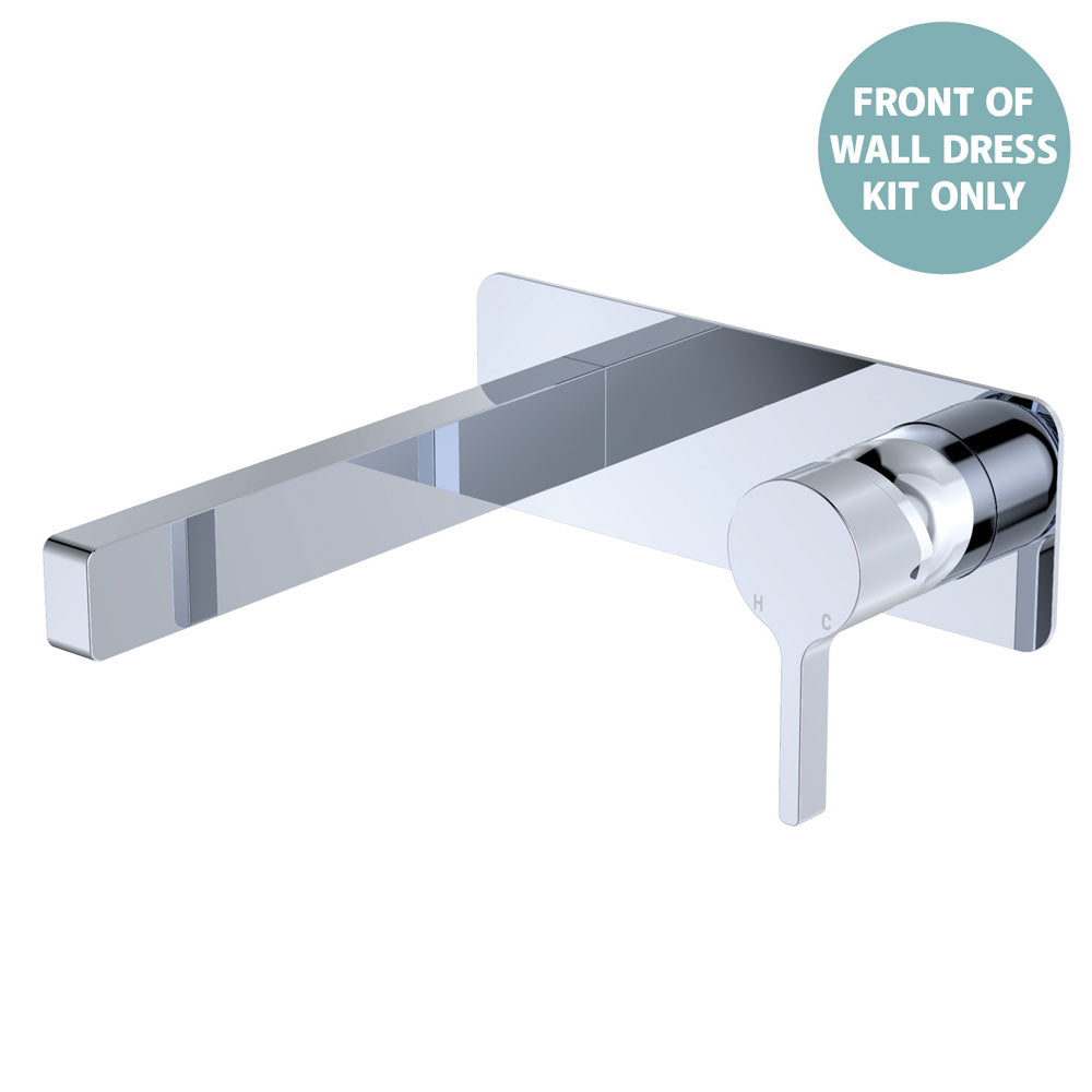 Sansa Wall Basin Mixer Dress Kit, Rectangular Plate - Trim Kit Only - Chrome