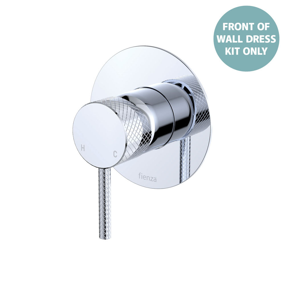 Axle Wall Mixer Dress Kit, Large Round Plate - Trim Kit Only - Chrome