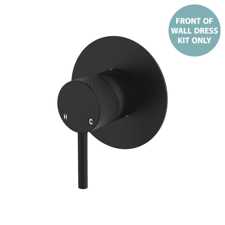 Axle Wall Mixer Dress Kit, Large Round Plate - Trim Kit Only - Matte Black