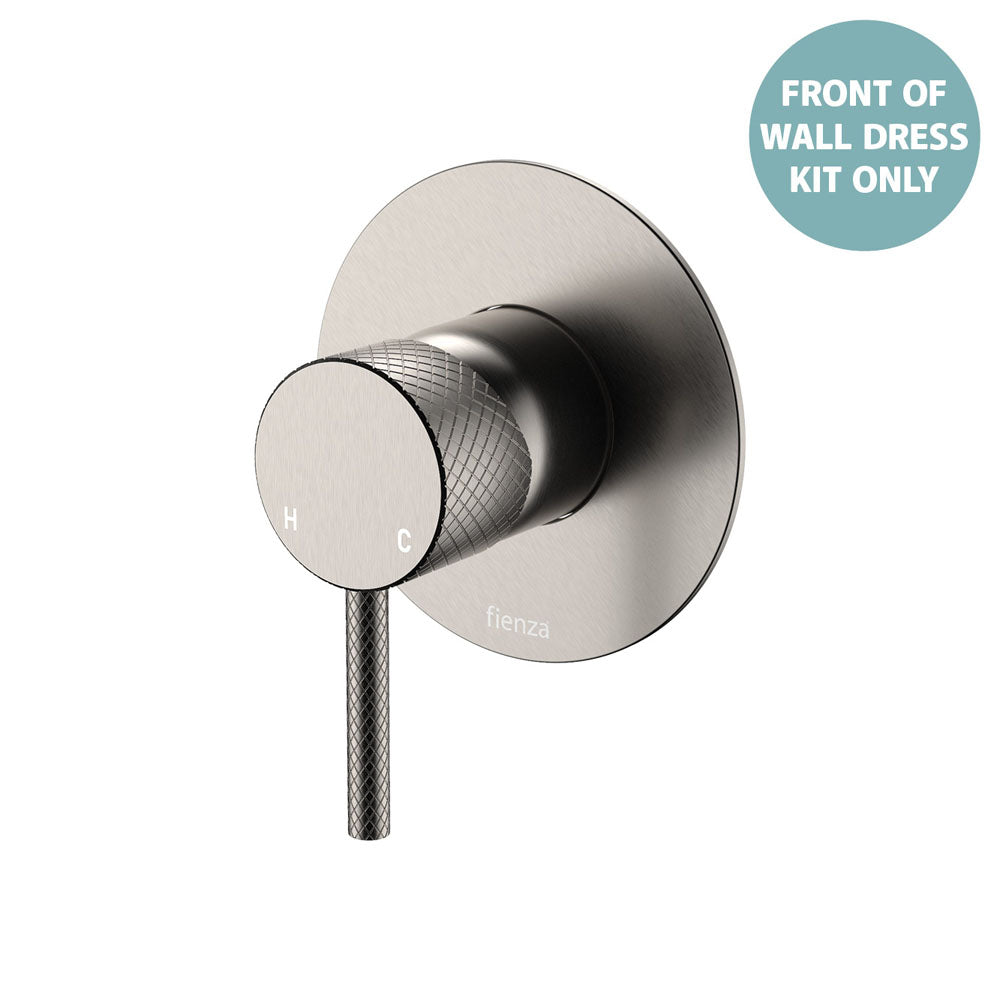 Axle Wall Mixer Dress Kit, Large Round Plate - Trim Kit Only - Brushed Nickel