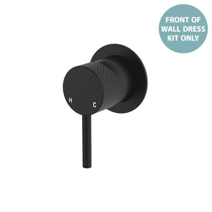 Axle Wall Mixer Dress Kit, Small Round Plate - Trim Kit Only - Matte Black
