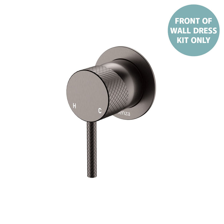 Axle Wall Mixer Dress Kit, Small Round Plate - Trim Kit Only - Gun Metal
