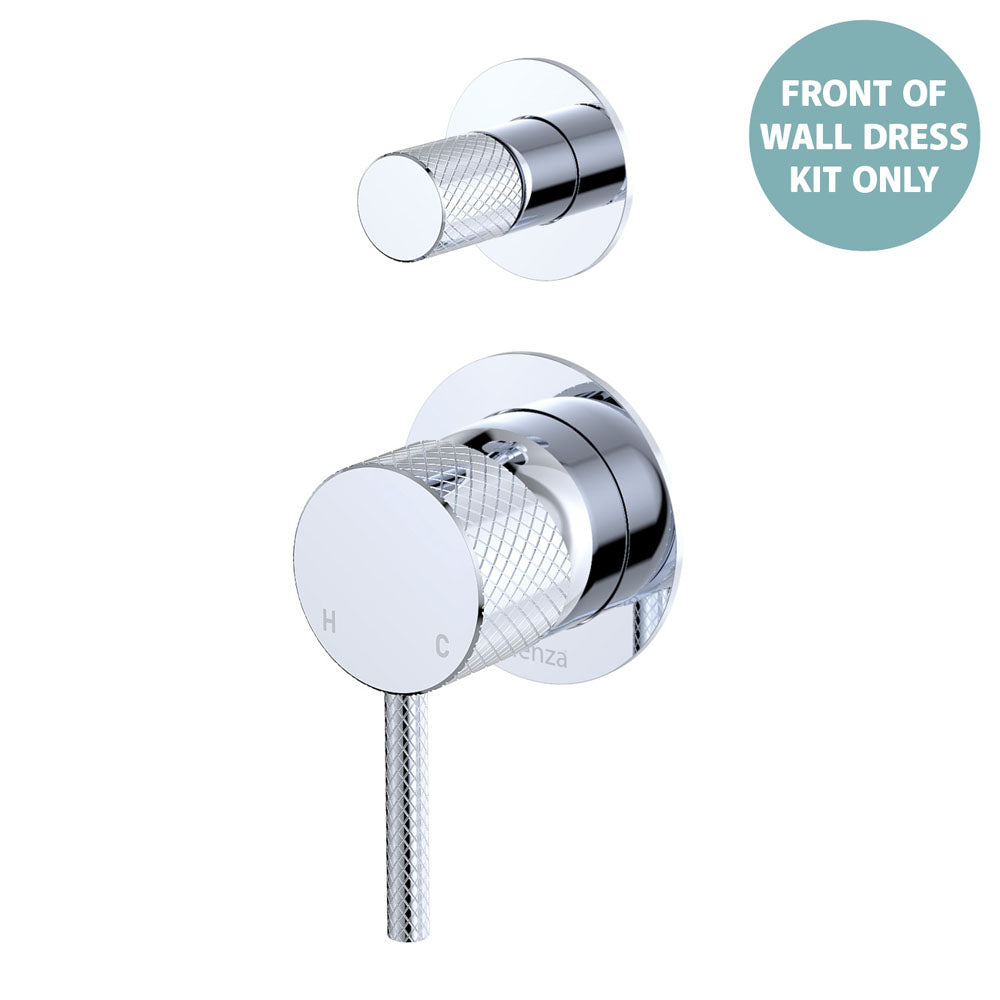 Axle Wall Diverter Mixer Dress Kit, Small Round Plates - Trim Kit Only - Chrome