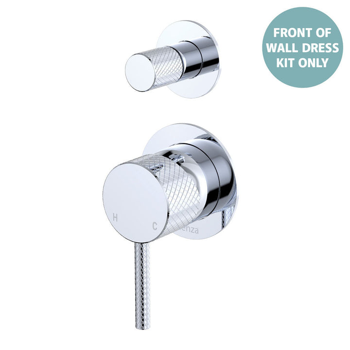 Axle Wall Diverter Mixer Dress Kit, Small Round Plates - Trim Kit Only - Chrome