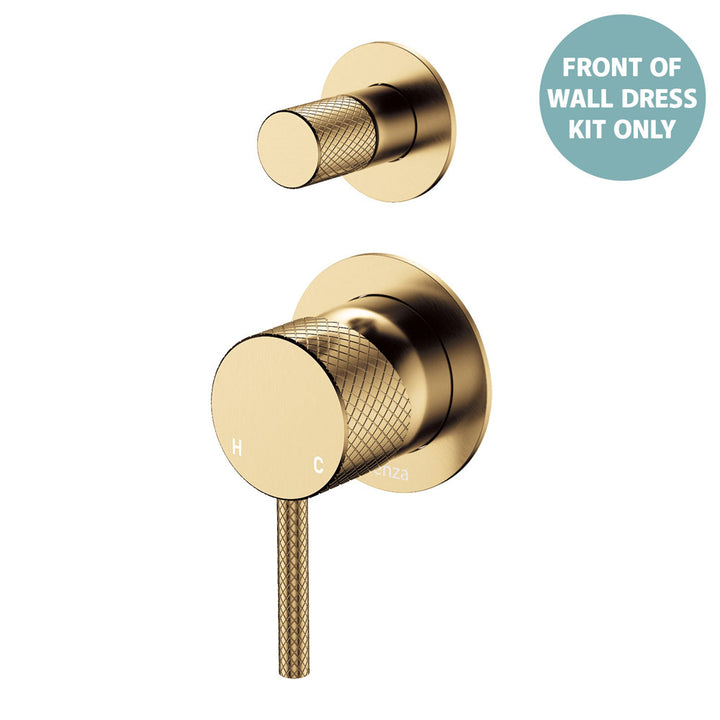 Axle Wall Diverter Mixer Dress Kit, Small Round Plates - Trim Kit Only - Urban Brass