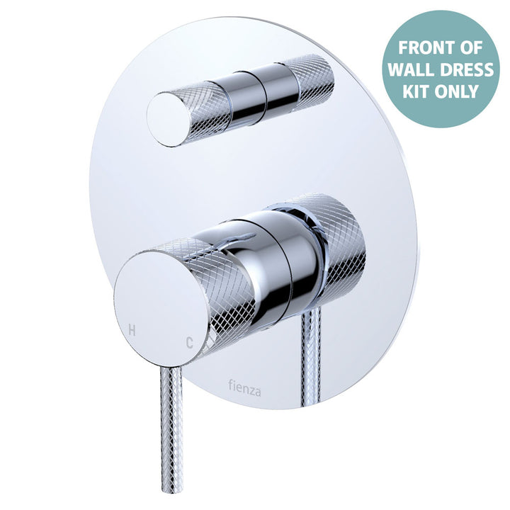 Axle Wall Diverter Mixer Dress Kit, Large Round Plates - Trim Kit Only - Chrome