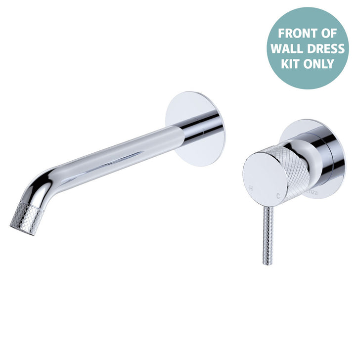 Axle Wall Basin/Bath Mixer Dress Kit, Round Plates, 200mm Outlet - Trim Kit Only - Chrome