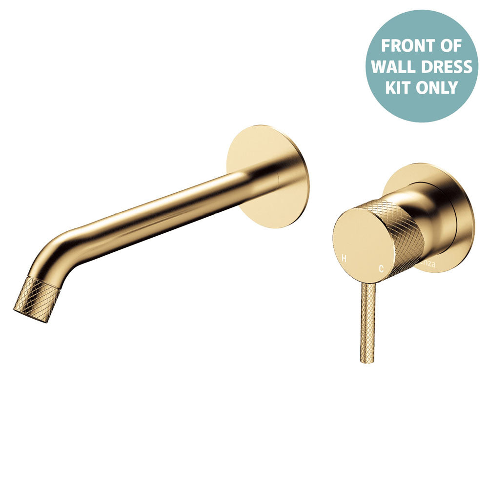 Axle Wall Basin/Bath Mixer Dress Kit, Round Plates, 200mm Outlet - Trim Kit Only - Urban Brass