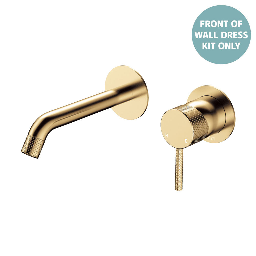 Axle Wall Basin/Bath Mixer Dress Kit, Round Plates, 160mm Outlet - Trim Kit Only - Urban Brass