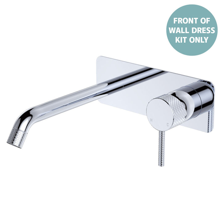 Axle Wall Basin/Bath Mixer Dress Kit, Rectangular Plate, 200mm Outlet - Trim Kit Only - Chrome