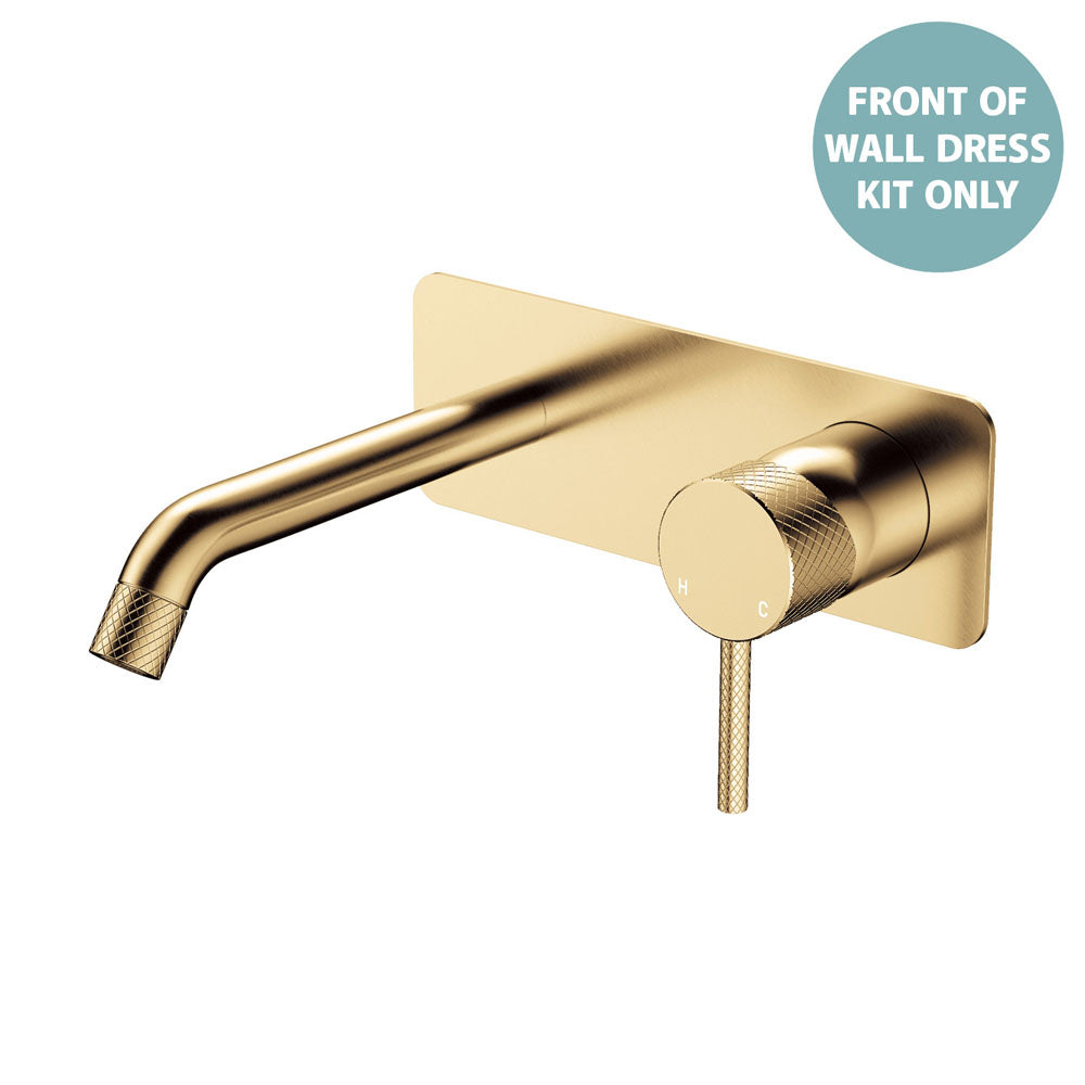 Axle Wall Basin/Bath Mixer Dress Kit, Rectangular Plate, 160mm Outlet - Trim Kit Only - Urban Brass