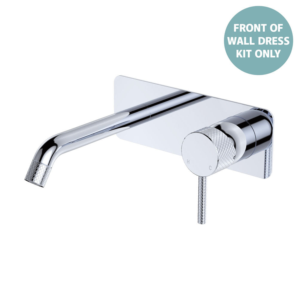 Axle Wall Basin/Bath Mixer Dress Kit, Rectangular Plate, 160mm Outlet - Trim Kit Only - Chrome