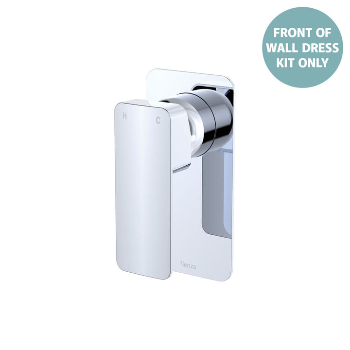 Tono Wall Mixer Dress Kit, Rectangular Plate - Trim Kit Only - Chrome