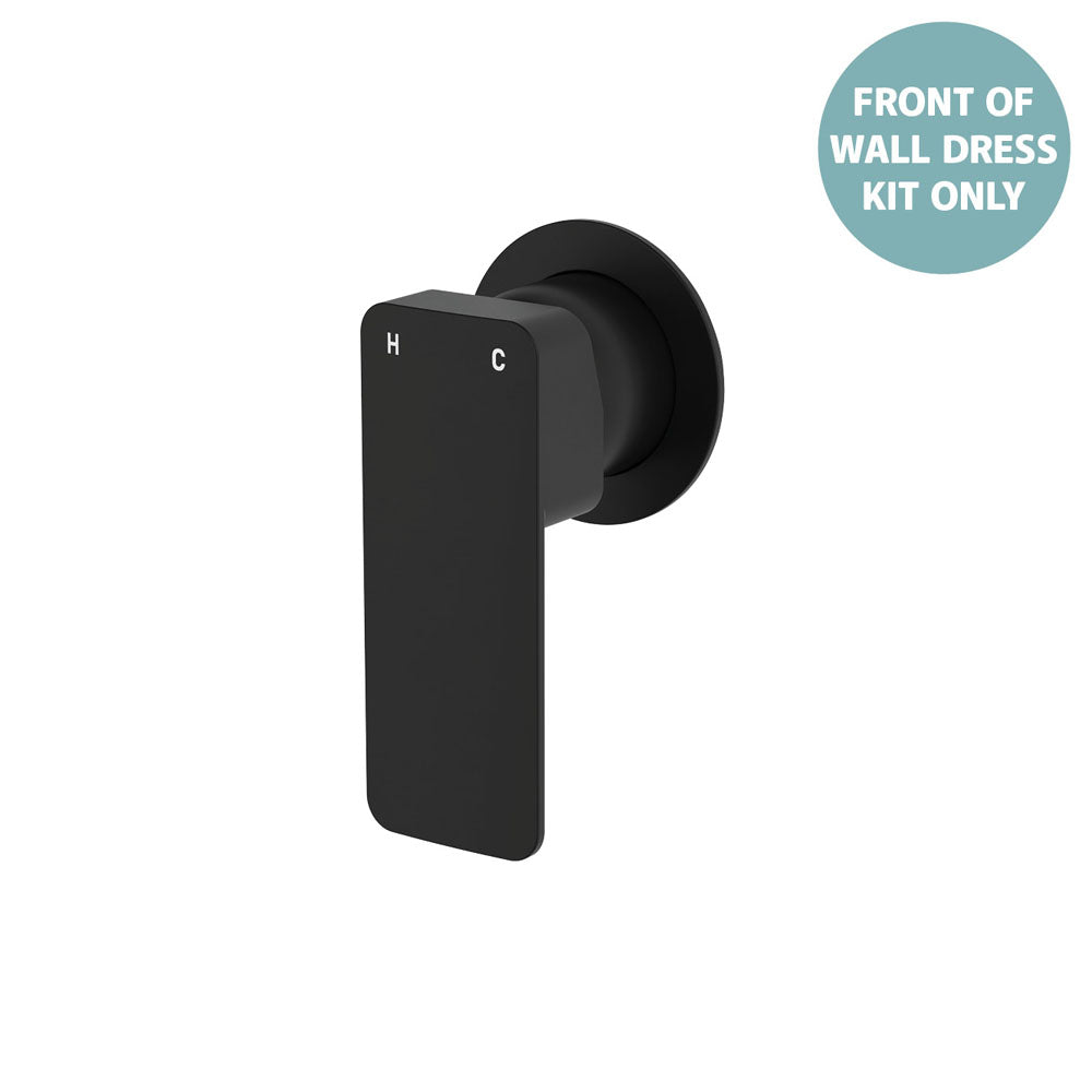 Tono Wall Mixer Dress Kit, Small Round Plate - Trim Kit Only - Matte Black
