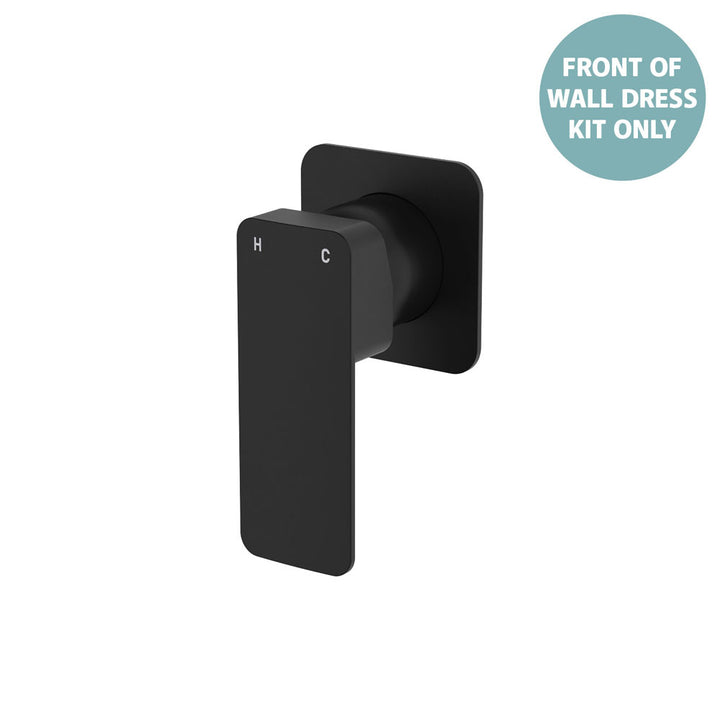 Tono Wall Mixer Dress Kit, Square Plate - Trim Kit Only - Matte Black