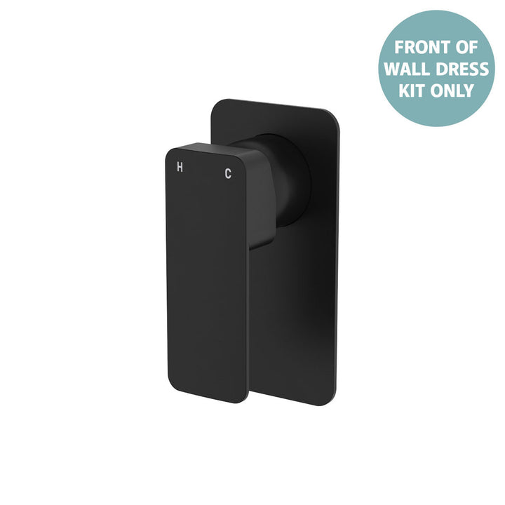 Tono Wall Mixer Dress Kit, Rectangular Plate - Trim Kit Only - Matte Black