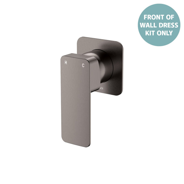 Tono Wall Mixer Dress Kit, Square Plate - Trim Kit Only - Gun Metal