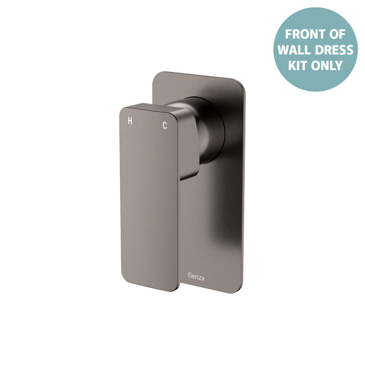 Tono Wall Mixer Dress Kit, Rectangular Plate - Trim Kit Only - Gun Metal