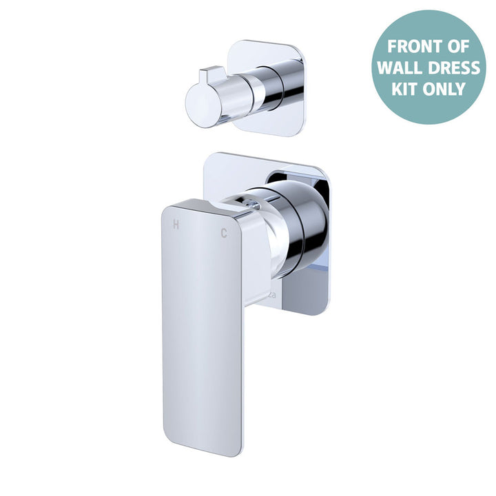 Tono Wall Diverter Mixer Dress Kit, Square Plates - Trim Kit Only - Chrome