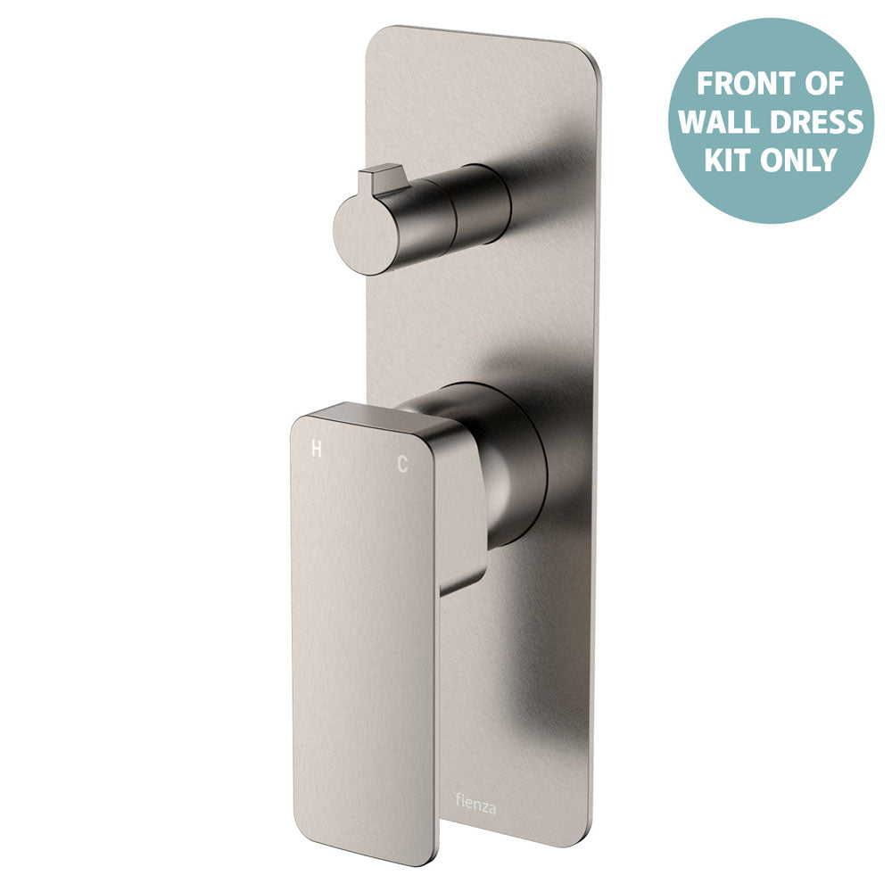 Tono Wall Diverter Mixer Dress Kit, Rectangular Plate - Trim Kit Only - Brushed Nickel