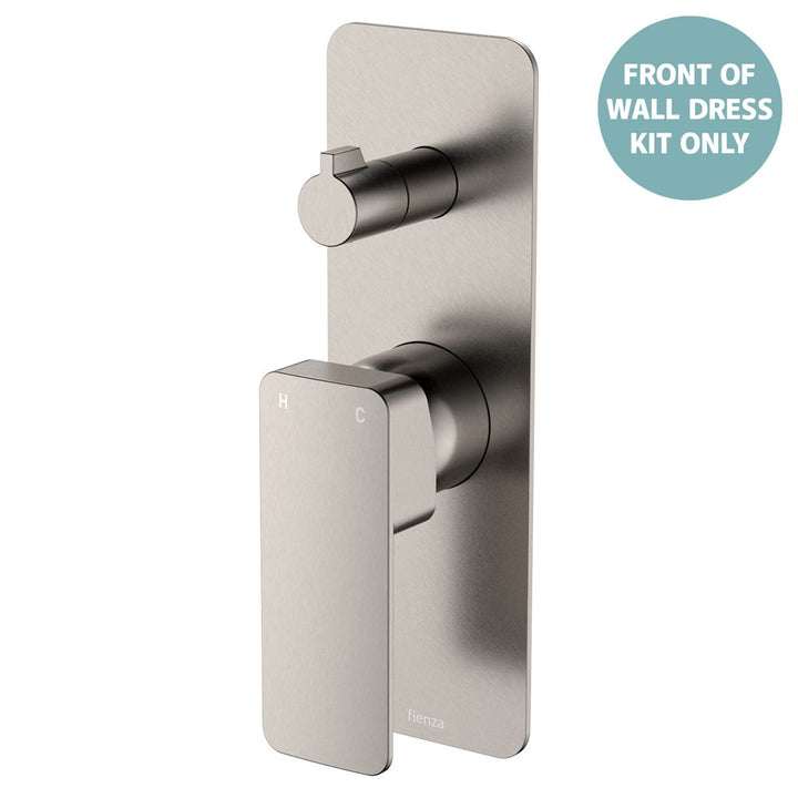 Tono Wall Diverter Mixer Dress Kit, Rectangular Plate - Trim Kit Only - Brushed Nickel