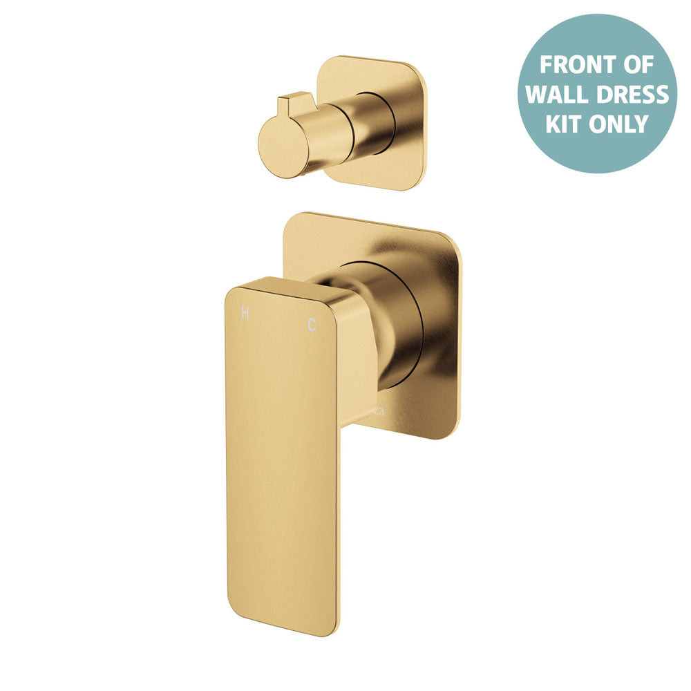 Tono Wall Diverter Mixer Dress Kit, Square Plates - Trim Kit Only - Urban Brass