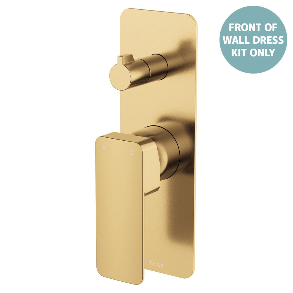 Tono Wall Diverter Mixer Dress Kit, Rectangular Plate - Trim Kit Only - Urban Brass