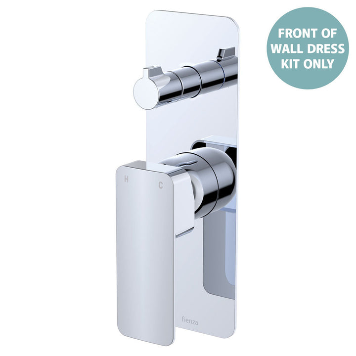 Tono Wall Diverter Mixer Dress Kit, Rectangular Plate - Trim Kit Only - Chrome