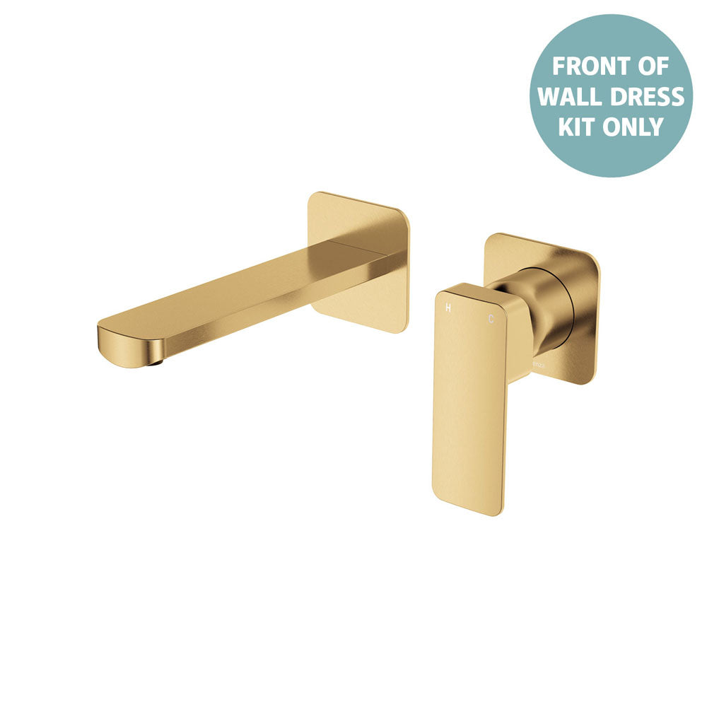 Tono Basin/Bath Wall Mixer Dress Kit, Small Square Plates, 160mm - Trim Kit Only - Urban Brass