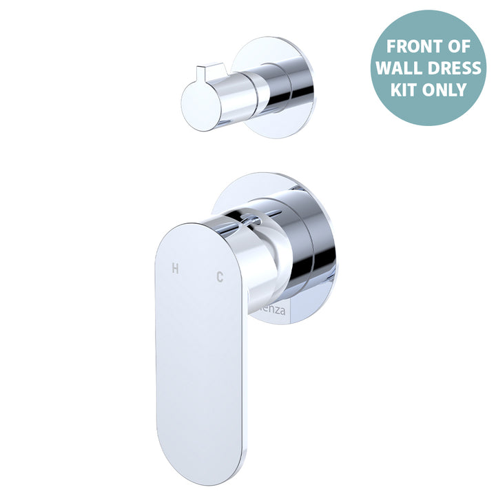 Empire Slim Wall Diverter Mixer Dress Kit, Small Round Plates, Vertical - Trim Kit Only - Chrome