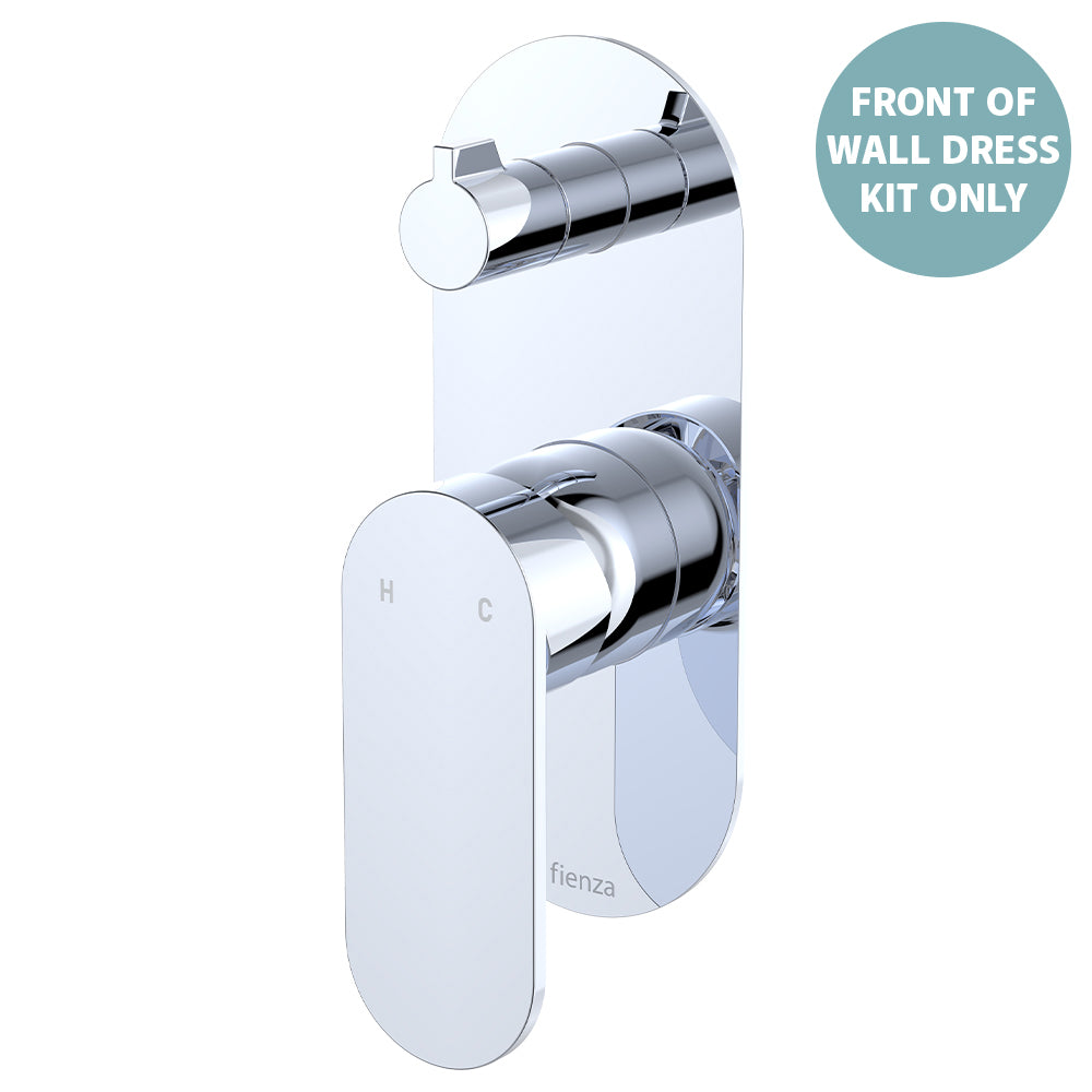 Empire Slim Wall Diverter Mixer Dress Kit, Large Oval Plate, Vertical - Trim Kit Only - Chrome