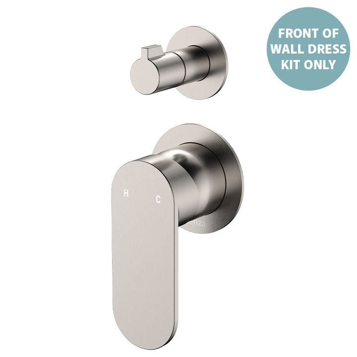 Empire Slim Wall Diverter Mixer Dress Kit, Small Round Plates, Vertical - Trim Kit Only - Brushed Nickel