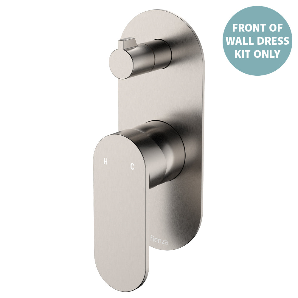 Empire Slim Wall Diverter Mixer Dress Kit, Large Oval Plate, Vertical - Trim Kit Only - Brushed Nickel