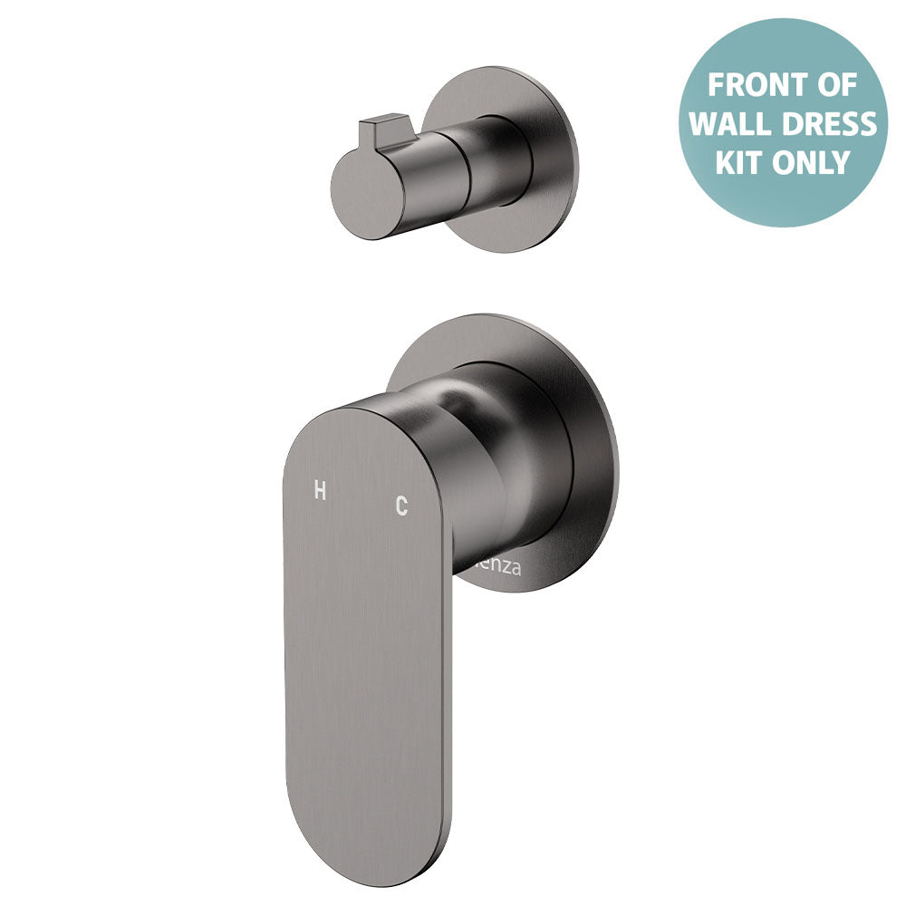 Empire Slim Wall Diverter Mixer Dress Kit, Large Oval Plate, Vertical - Trim Kit Only - Urban Brass