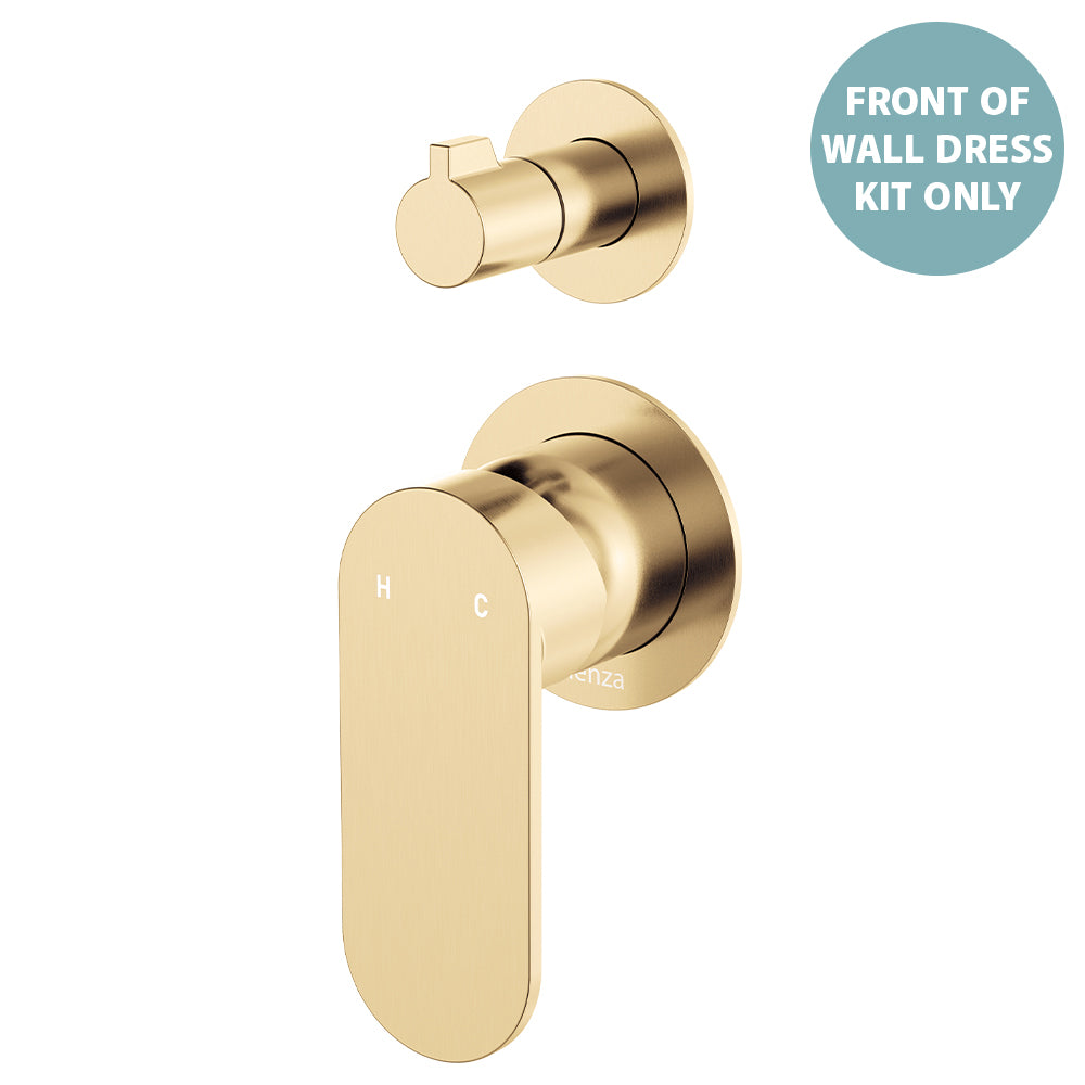 Empire Slim Wall Diverter Mixer Dress Kit, Small Round Plates, Vertical - Trim Kit Only - Urban Brass