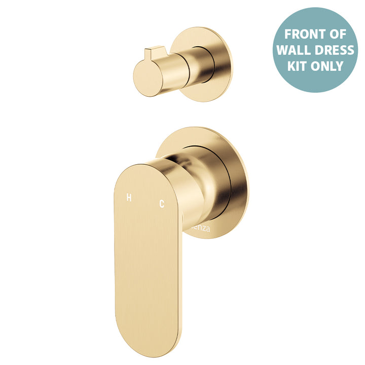 Empire Slim Wall Diverter Mixer Dress Kit, Small Round Plates, Vertical - Trim Kit Only - Urban Brass