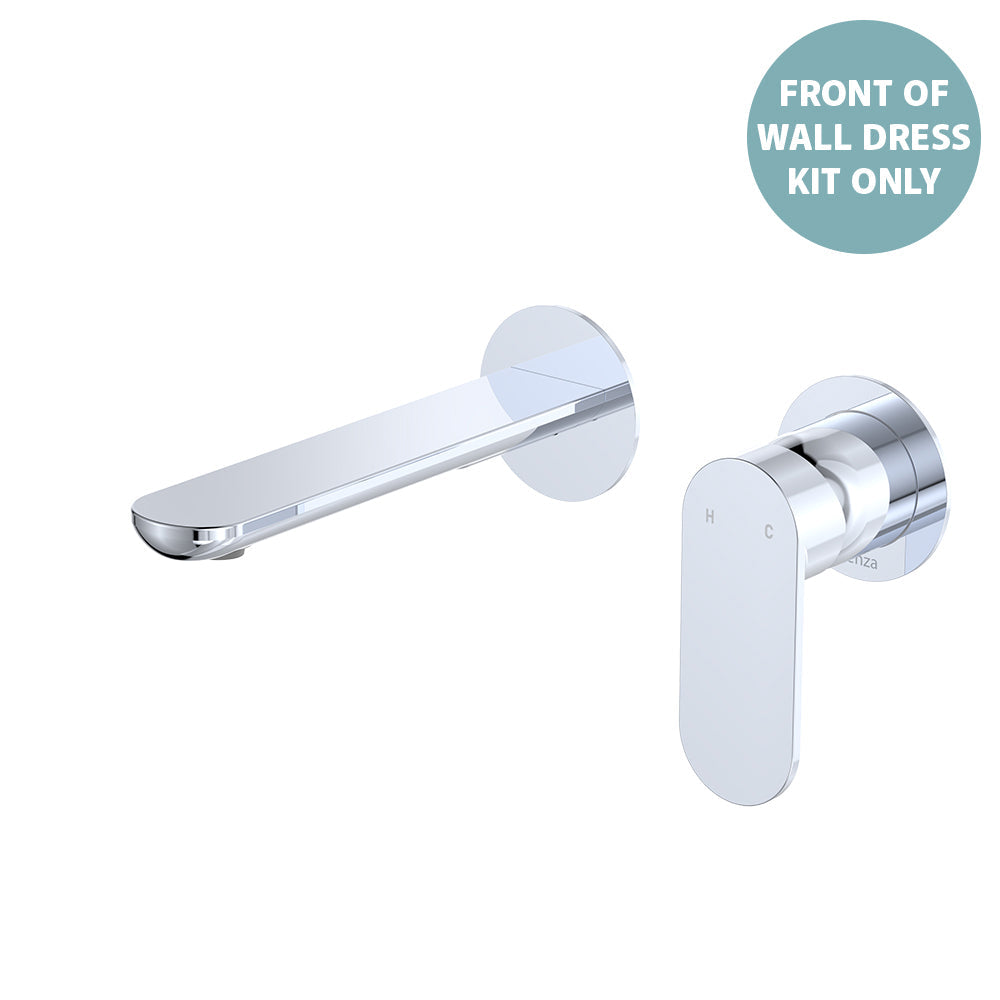 Empire Slim Basin/Bath Wall Mixer Set Dress Kit, Round Plates, 160mm Outlet - Trim Kit Only - Chrome