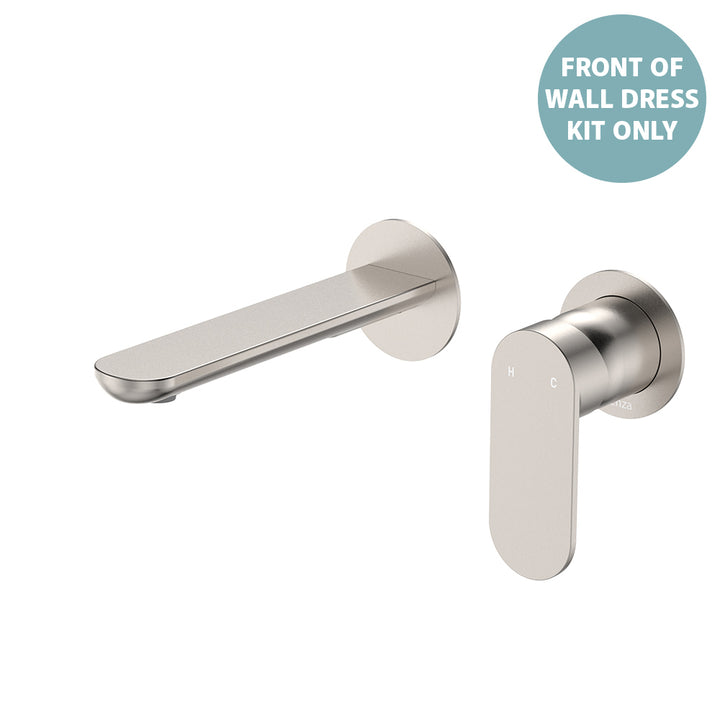 Empire Slim Basin/Bath Wall Mixer Set Dress Kit, Round Plates, 160mm Outlet - Trim Kit Only - Brushed Nickel