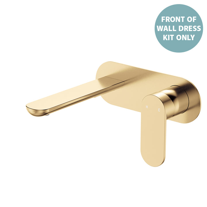 Empire Slim Basin/Bath Wall Mixer Set Dress Kit, Oval Plate, 160mm Outlet - Trim Kit Only - Urban Brass