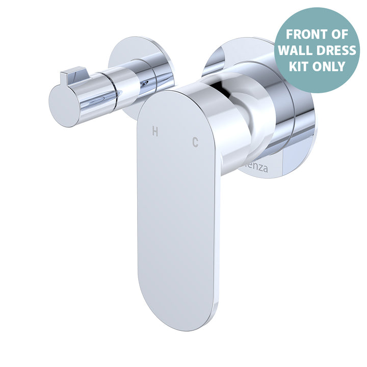 Empire Slim Wall Diverter Mixer Dress Kit, Small Round Plates, Horizontal - Trim Kit Only - Chrome