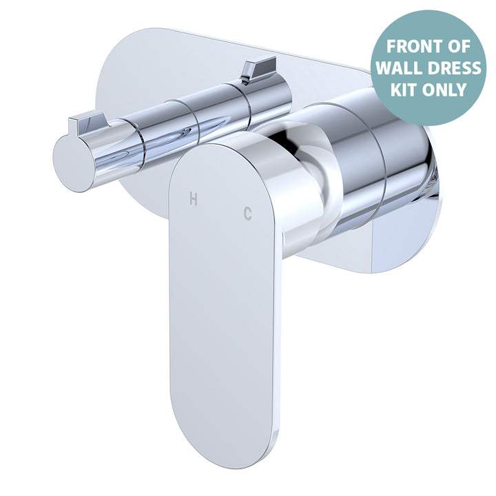 Empire Slim Wall Diverter Mixer Dress Kit, Large Oval Plate, Horizontal - Trim Kit Only - Chrome