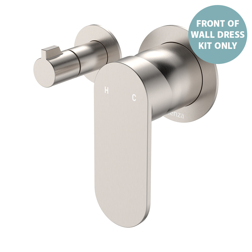 Empire Slim Wall Diverter Mixer Dress Kit, Small Round Plates, Horizontal - Trim Kit Only - Brushed Nickel