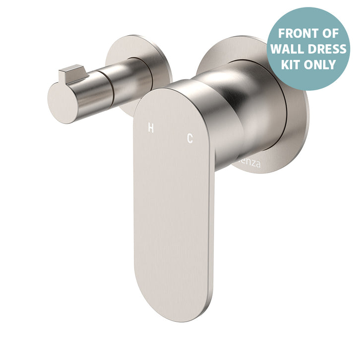 Empire Slim Wall Diverter Mixer Dress Kit, Small Round Plates, Horizontal - Trim Kit Only - Brushed Nickel