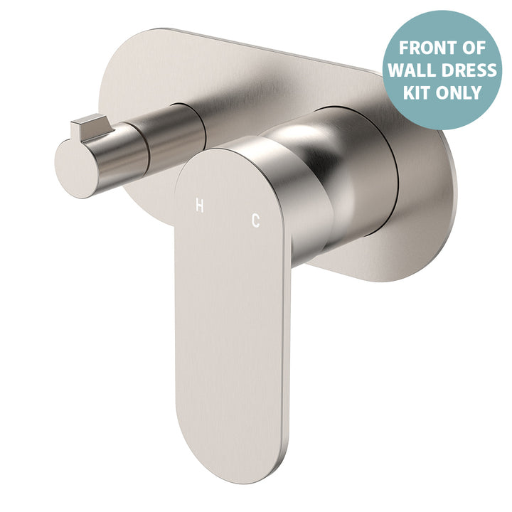 Empire Slim Wall Diverter Mixer Dress Kit, Large Oval Plate, Horizontal - Trim Kit Only - Brushed Nickel