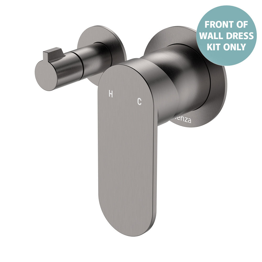 Empire Slim Wall Diverter Mixer Dress Kit, Small Round Plates, Horizontal - Trim Kit Only - Gun Metal