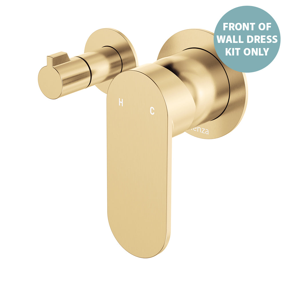 Empire Slim Wall Diverter Mixer Dress Kit, Small Round Plates, Horizontal - Trim Kit Only - Urban Brass